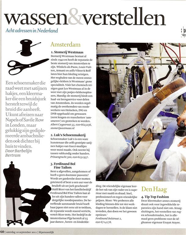 Stomerij Westmaas in het Financieel Dagblad